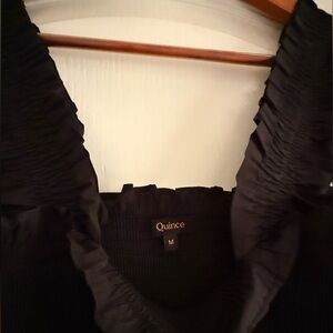 Quince Black Ruffled Dress Sundress Maxi